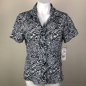 Elementz Animal Print Short Sleeve Blouse